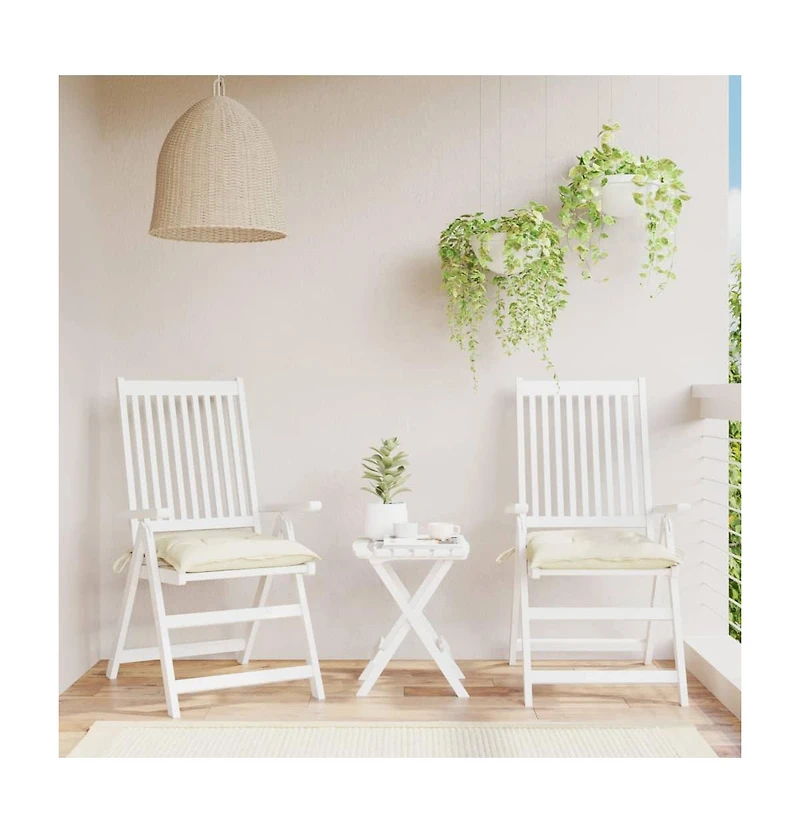 Chair Cushions 2 pcs Cream White 19.7"x19.7"x2.8" Oxford Fabric