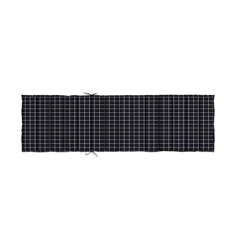Sun Lounger Cushion Black Check Pattern Oxford Fabric