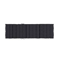 Sun Lounger Cushion Black Check Pattern Oxford Fabric