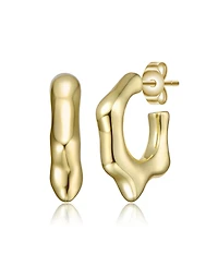 Dripping Hoop Earrings White Gold Plated or 14K