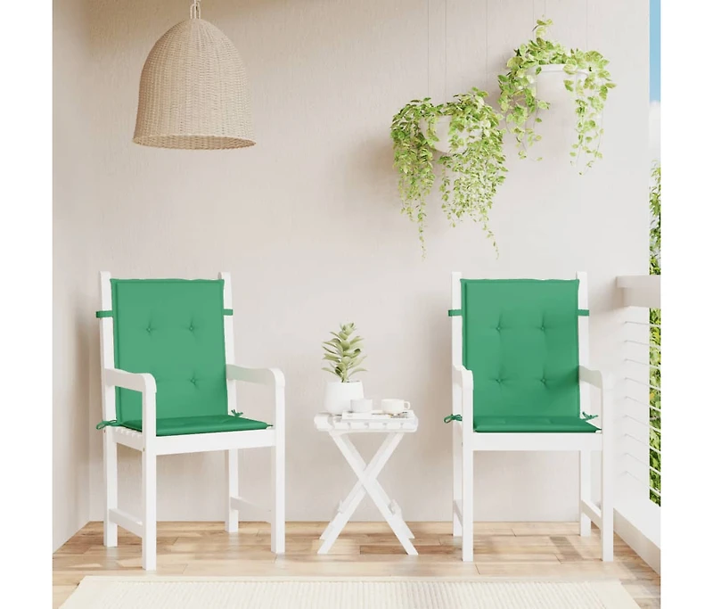 Garden Lowback Chair Cushions 2 pcs Green 39.4"x19.7"x1.2" Oxford Fabric