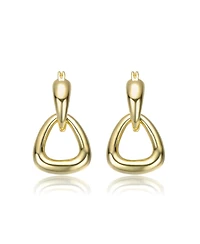 Interlocking V-Shape Dangle Earrings White Gold Plated or 14K