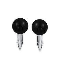 Bling Jewelry Simple Stone Round Bead Clip-On Earrings Non-Piercing Sterling Silver 8MM