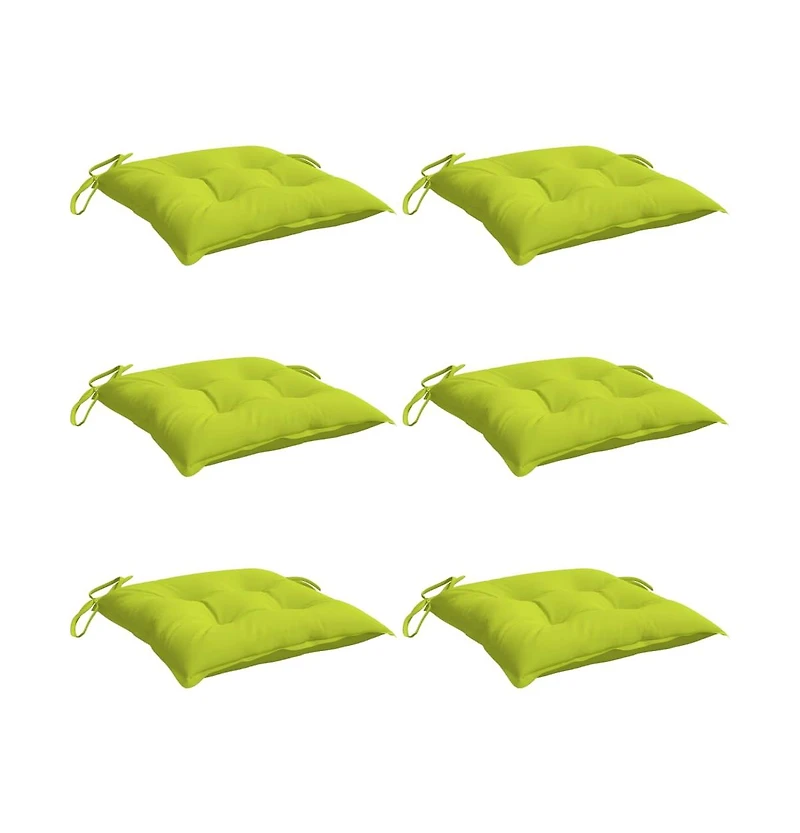 vidaXL Chair Cushions 6 pcs Bright Green 19.7"x19.7"x2.8" Oxford Fabric