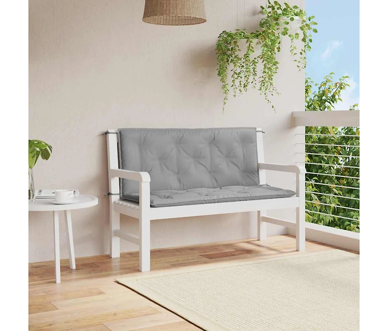Garden Bench Cushion Gray 47.2"x(19.7"+19.7")x2.8" Oxford Fabric