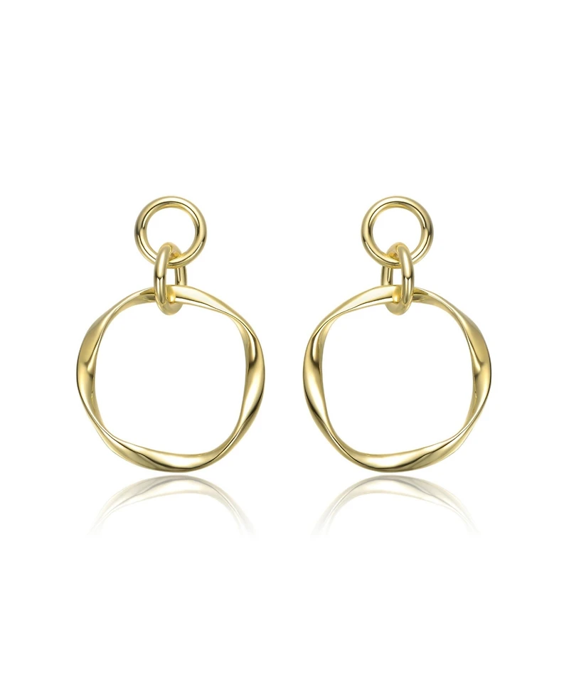 Interlocking Elegance 14K Gold Plated Dangle Earrings