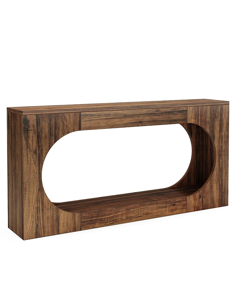 Tribesigns Console Table, 63-Inch Narrow Sofa Entryway Table with 2-Tier Storage Shelf, Wood Hallway Behind Couch Table Accent Table for Living Room,