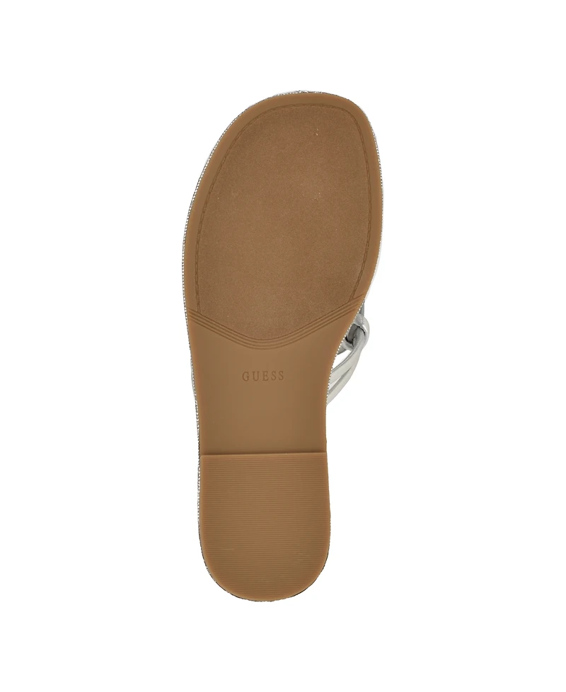 Guess Women's Saima G Cutout Rhinestone Flat Sandals