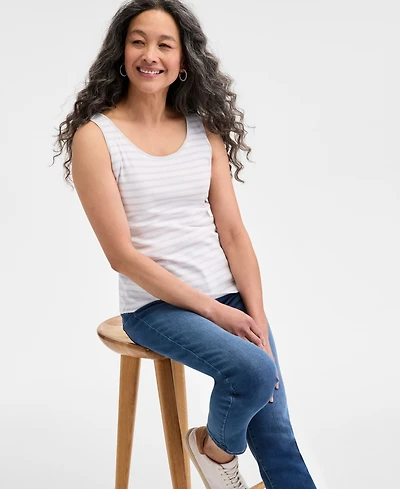 Style & Co Women's Pima Cotton Scoop-Neck Tank Top, Exclusively at Macy's