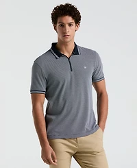 Original Penguin Men's Quarter-Zip Jacquard Polo Shirt