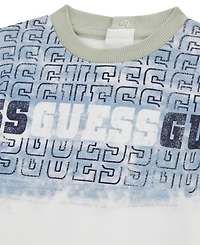 Guess Baby Boy 2-Piece Short Sleeve Gradient Logo T-Shirt and Cargo