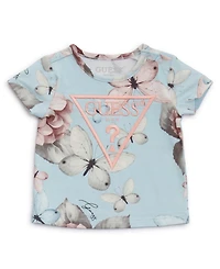 Guess Baby Girl 2-Piece Stretch Jersey Printed T-Shirt and Knit Denim Skirt