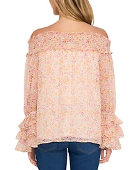CeCe Women's Ruffle-Cuff Off-the-Shoulder Blouse