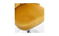 Slickblue Furniture,Swivel Velvet Barstools Adjusatble Seat Height, Modern Upholstered Chrome base Bar Stools with Backs Comfortable
