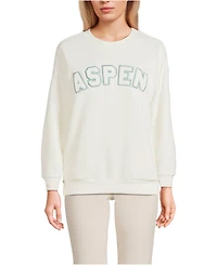 Lands' End Women's Serious Sweats Oversized Long Sleeve Crew Neck Sweatshirt - Set Top