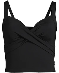 Lands' End Women's Long Torso V-Neck Wrap Midkini Top
