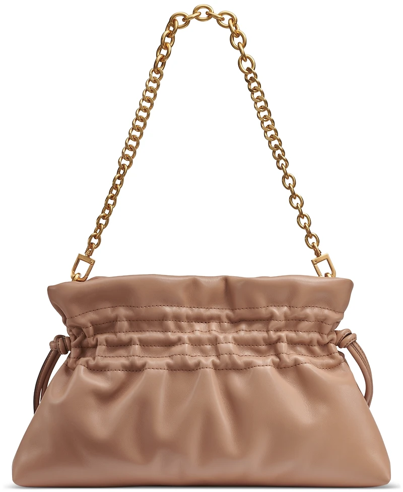 Donna Karan New York Southold Leather Clutch with Chain Strap