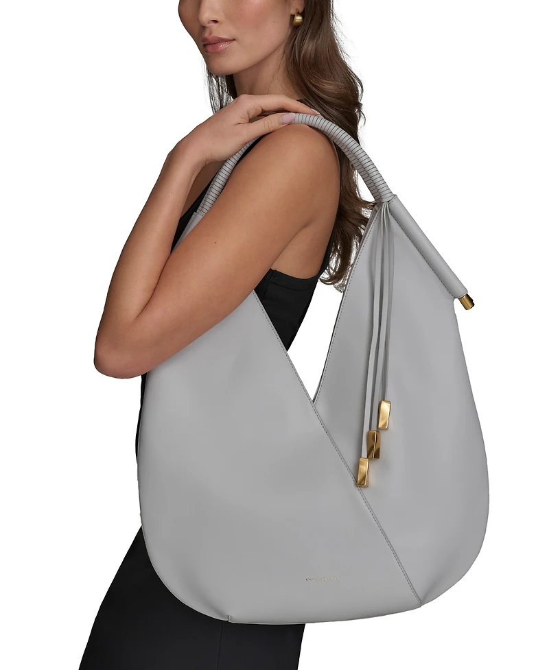Donna Karan New York Baldwin Large Shoulder with Leather Wrapped Rounded Handle