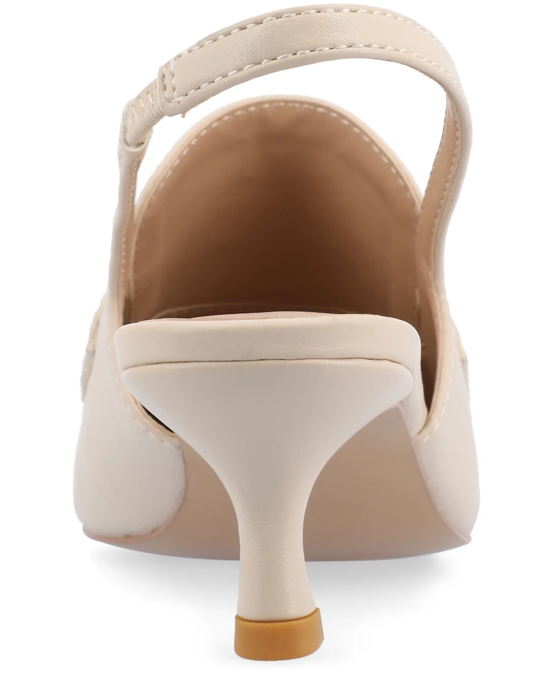 Journee Collection Women's Amory Tailored Kitten Heel Slingback Pumps