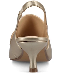 Journee Collection Women's Amory Tailored Kitten Heel Slingback Pumps