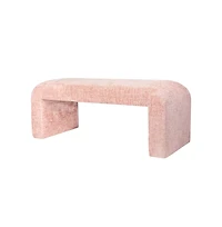 Jofran Sophia Modern Luxury Curved Upholstered Waterfall Jacquard Bench - Small