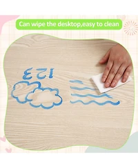 Kids Table and 4 Chairs Set Height Adjustable Toddler Table and Chair Set for Ages 2-10 Activity Table for Toddlers 5-Piece Childrens Table and Chair