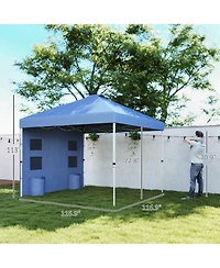 Outsunny 10' x Pop Up Canopy Tent with Sidewall, UPF50+,