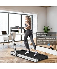4.75HP 2 In 1 Folding Walking Pad Treadmill with Remote App Control