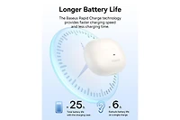 Baseus True Wireless Earbuds Bluetooth 5.3 Open Ear Headphones Sport Earphones,AirGo White