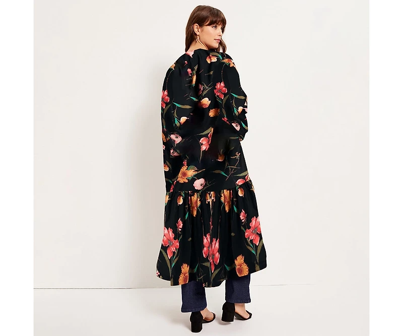 June + Vie Women's Reversible Printed Duster