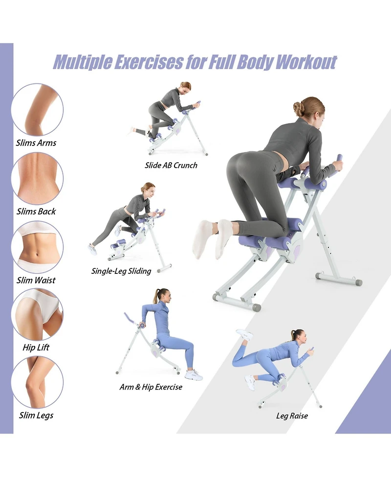 Ab Machine with Lcd Monitor and 4 Adjustable Heights