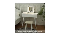 Vanity Table Set with Led Mirror – Modern Makeup Desk with Storage for Bedroom or Dressing Room