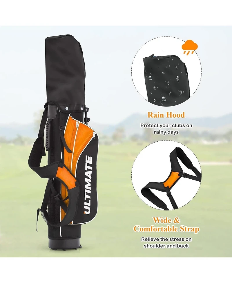 Set of 5 Ultimate 31" Portable Junior Complete Golf Club Set for Kids Age 11+