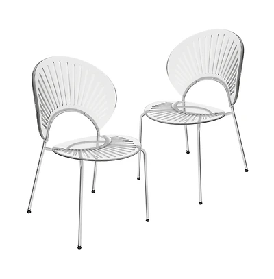 Opulent Series Modern Clear Dining Chair Set of 2