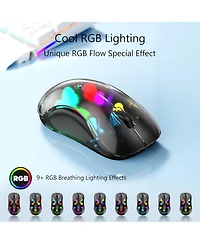 memzuoix 2.4G Wireless Mouse, Cordless Computer Mice Wireless Mouse for Laptop, Desktop, Pc, MacBook- 2 Pack (Led Rechargeable Wireless Mouse)