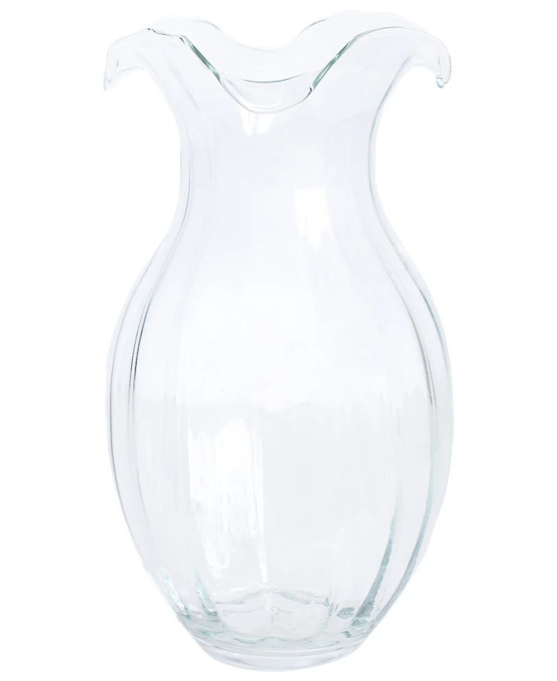 Vietri Hibiscus Glass Vertical Fluted Vase