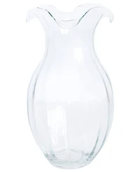 Vietri Hibiscus Glass Vertical Fluted Vase