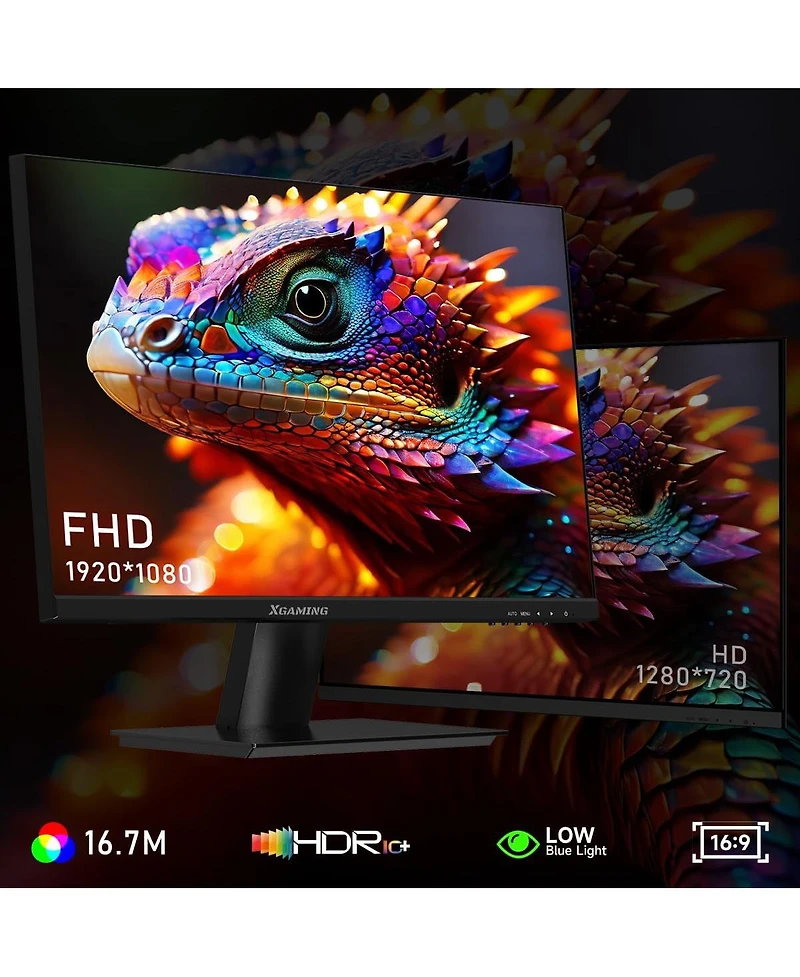 memzuoix Monitor 24 Inch 100Hz, Computer Monitor with Hdmi Vga Ports, 1080P Pc Monitor with Low Blue Light Ips Eye Care, Build-in FreeSync and Audio O