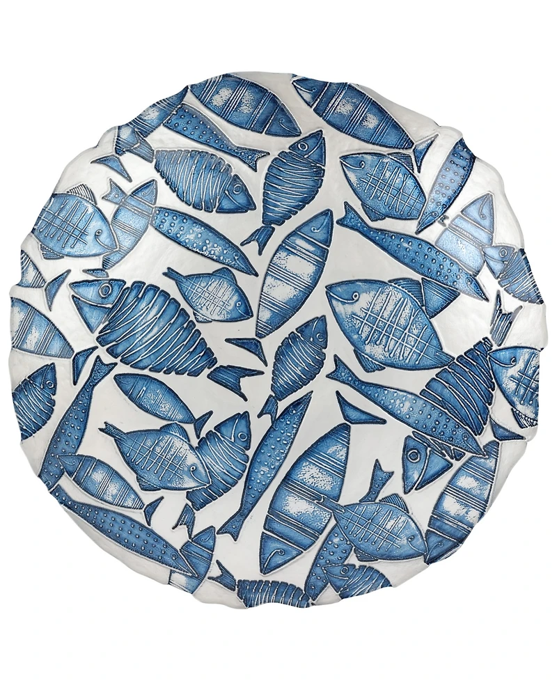 Vietri Isola Glass Shallow Serving Bowl