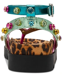 Betsey Johnson Women's Conley Gemstone Platform Footbed Sandals