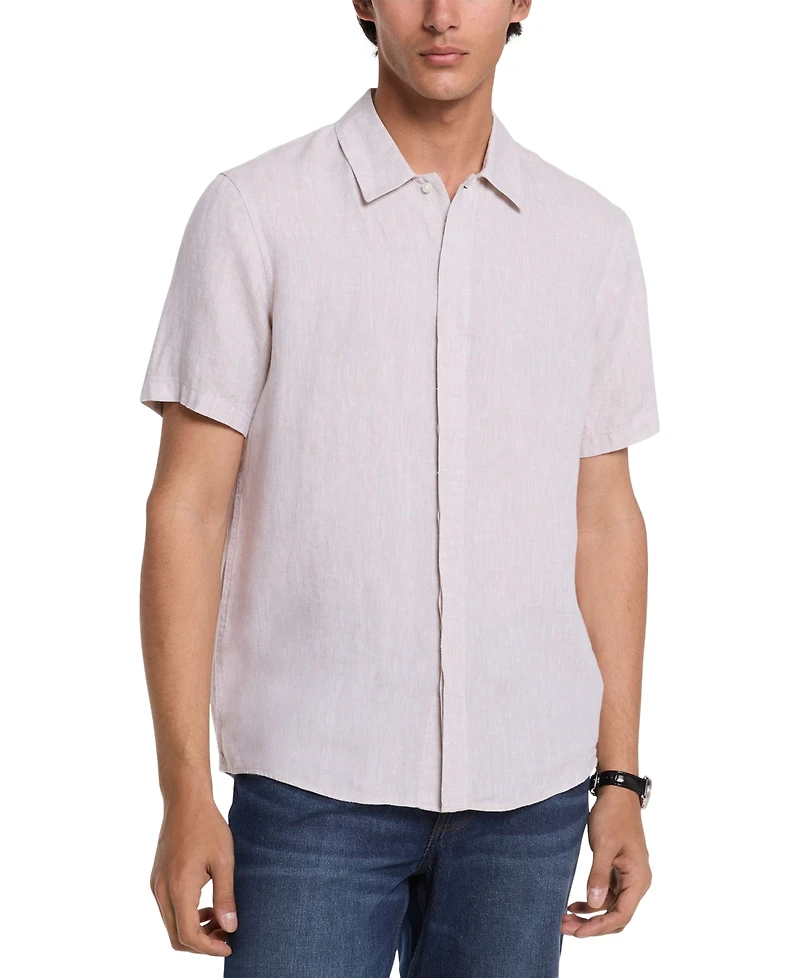 Michael Kors Men's Slim-Fit Yarn-Dyed Linen Shirt