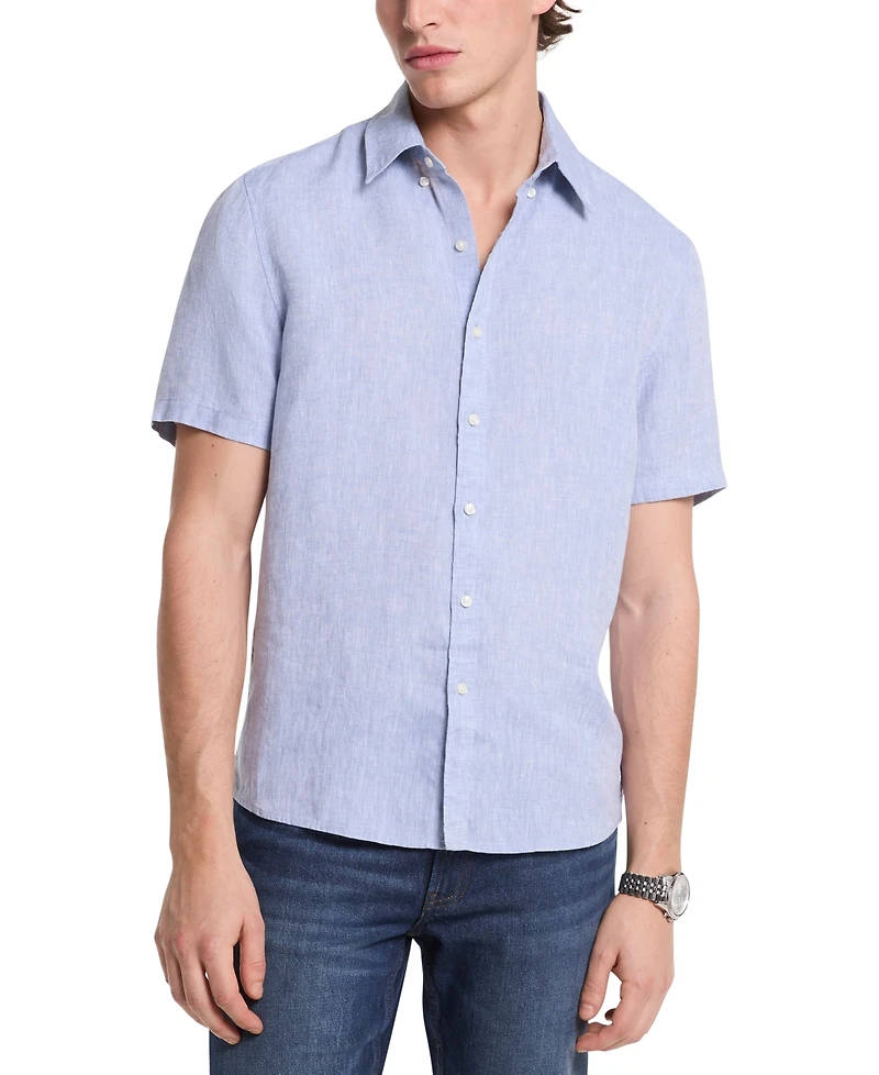 Michael Kors Men's Slim-Fit Yarn-Dyed Linen Shirt