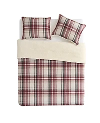Vcny Home Plaid Brushed Flannel and Sherpa 3-Pc. Comforter Set, Full/Queen
