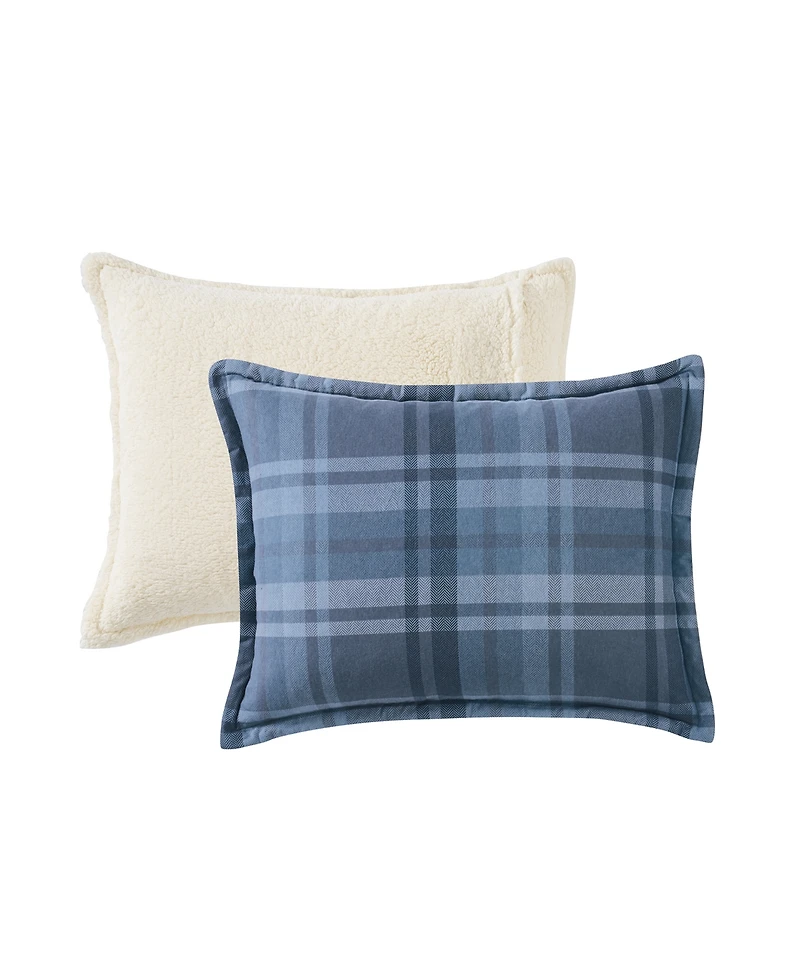 Vcny Home Plaid Brushed Flannel and Sherpa 3-Pc. Comforter Set