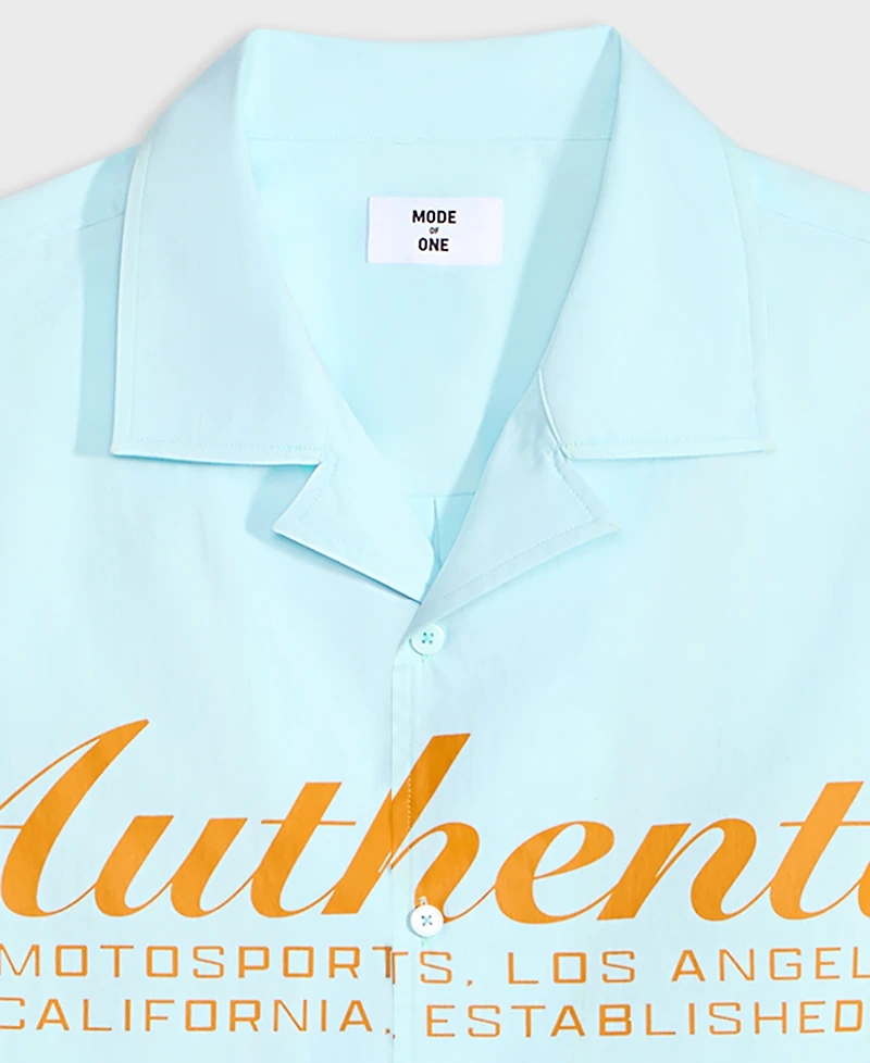 Mode of One Men's Short-Sleeve Camp Collar Graphic Button-Up Shirt, Exclusively at Macy's