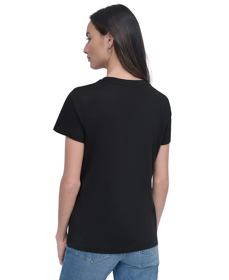 Dkny Jeans Women's Embellished Logo T-Shirt - Bsv