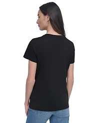 Dkny Jeans Women's Embellished Logo T-Shirt - Bsv