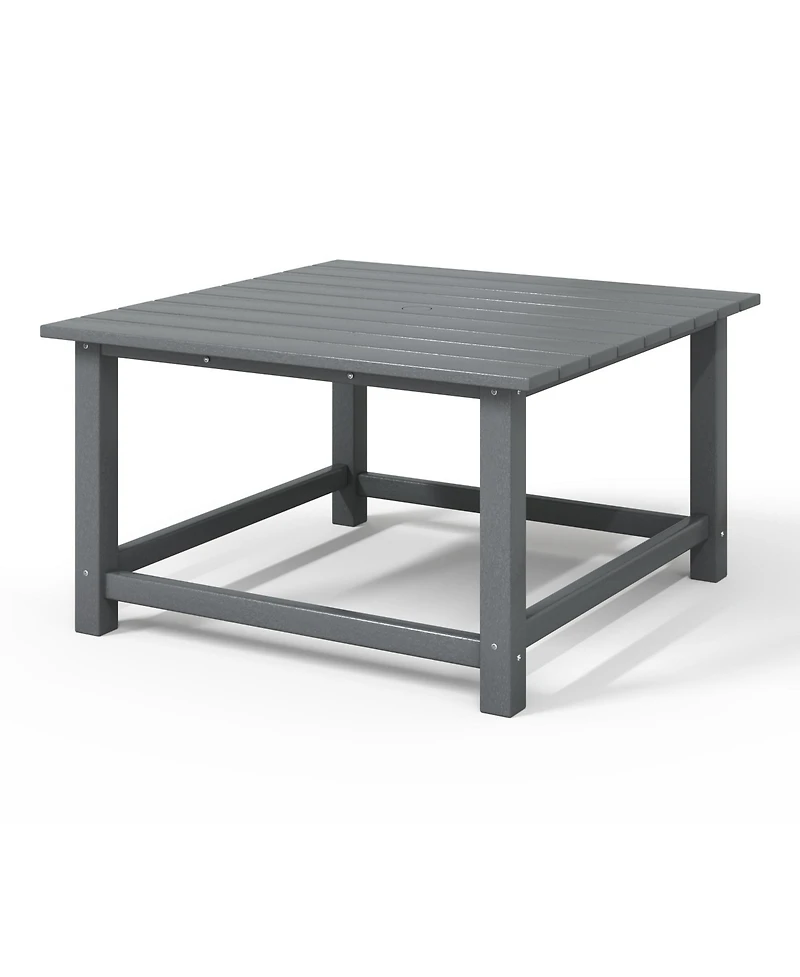 Low Outdoor Hdpe Square Patio Coffee Table