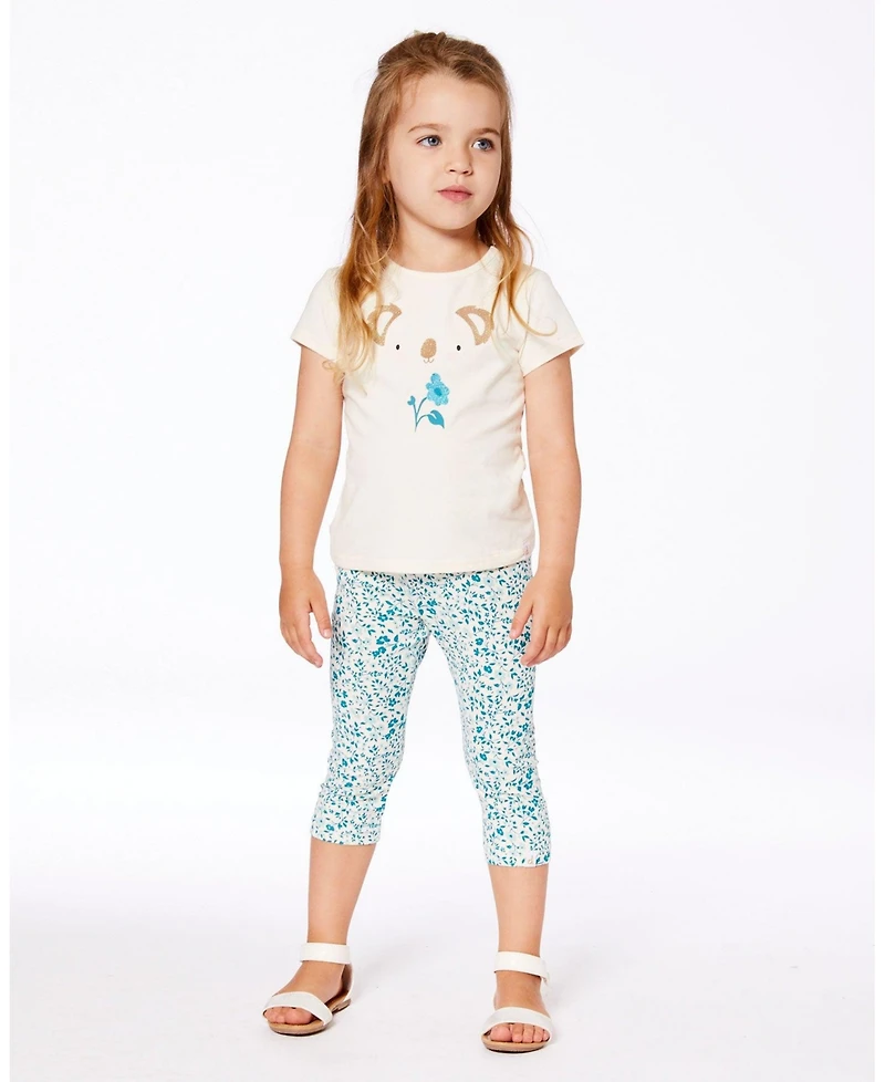 Deux par Deux Toddler Girls Organic Cotton Tee Cream And Koala - Toddler|Child