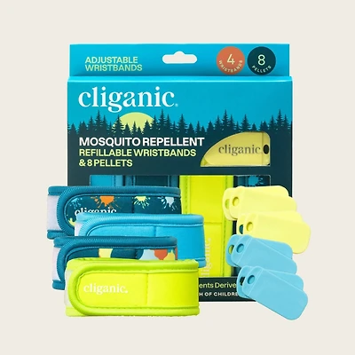 Mosquito Repellent Refillable Wristbands - 4PK & 8 Refills